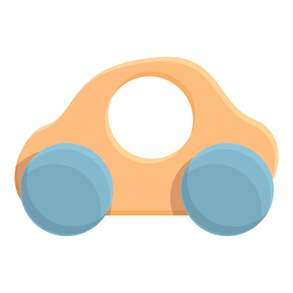coche montessori icono vector de dibujos animados. juguete de madera