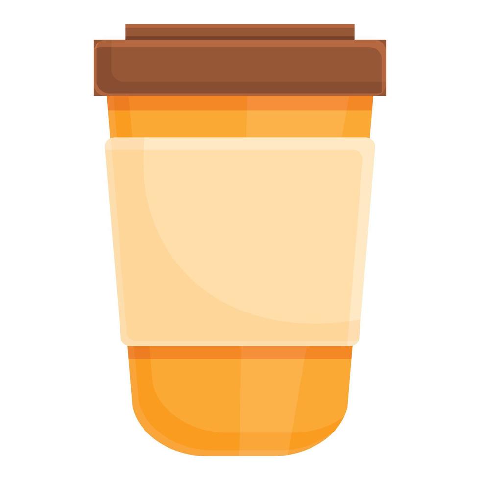 icono de taza de café para ir, estilo de dibujos animados vector