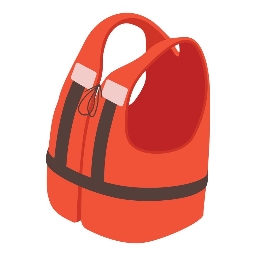 Life jacket icon, isometric style vector