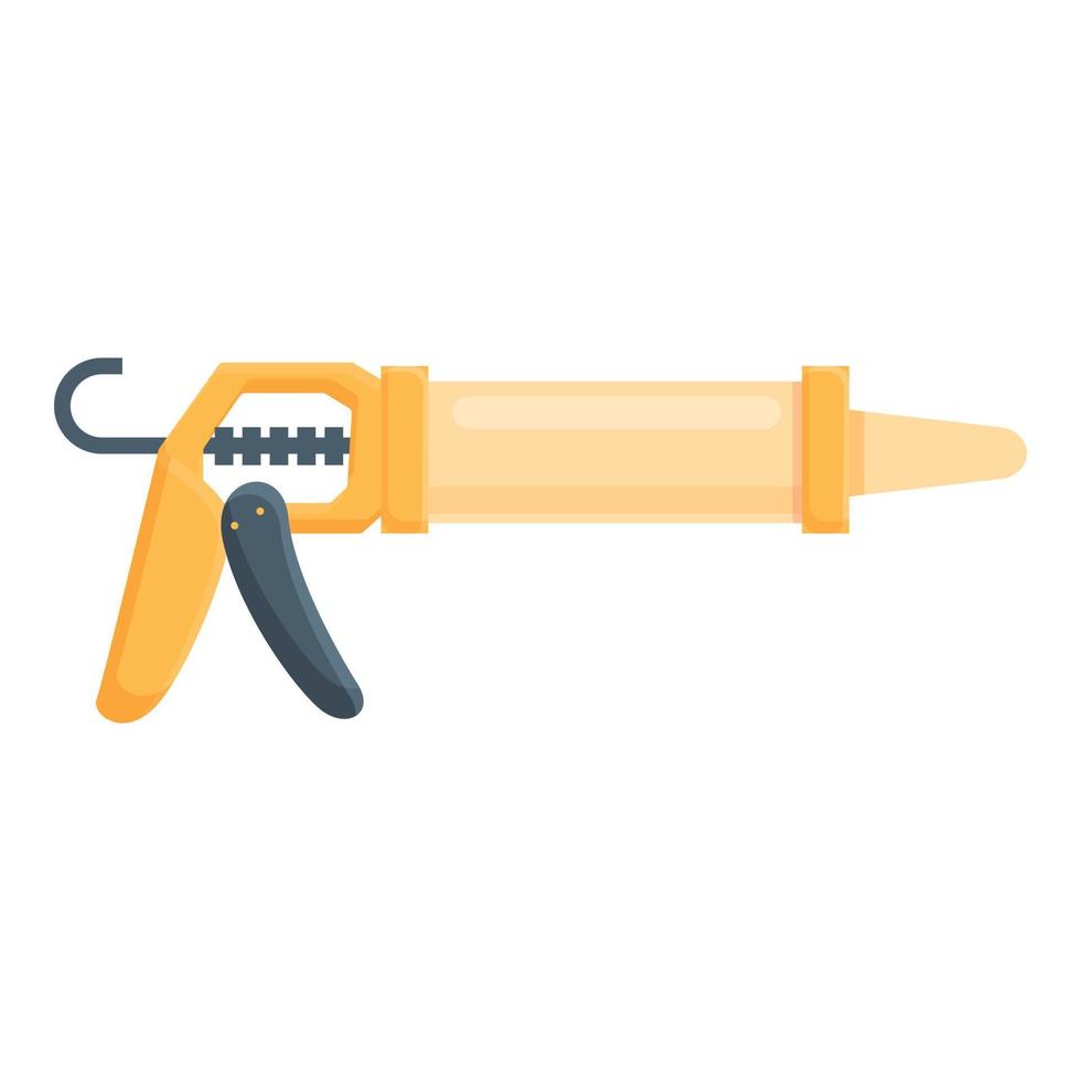 Equipment silicone caulk gun icon, cartoon style vector