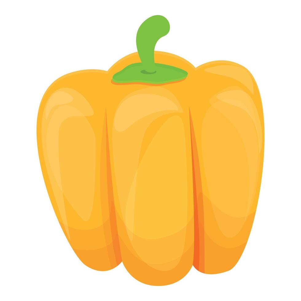 icono de pimentón amarillo, estilo de dibujos animados vector