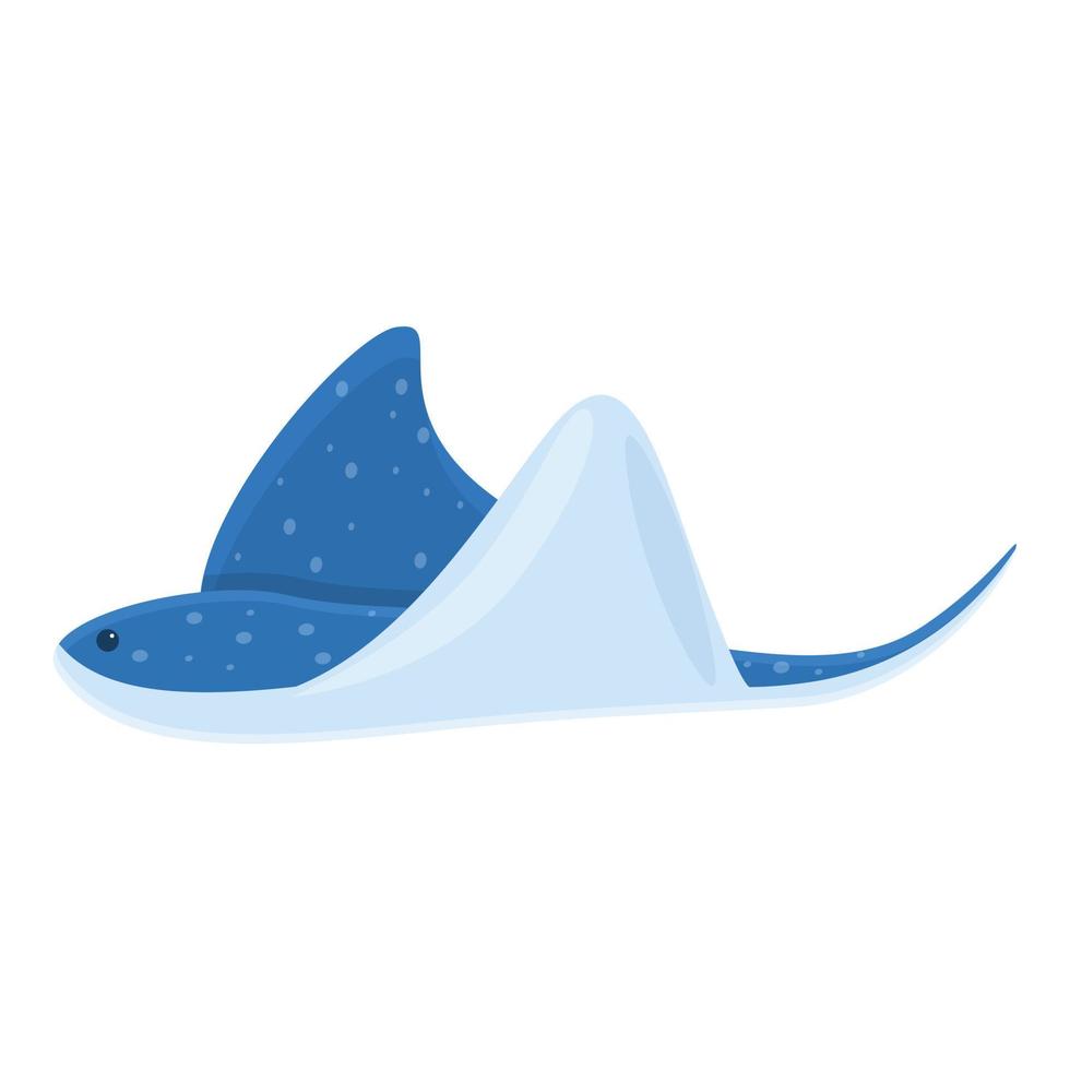 Stingray fish icon, cartoon style vector