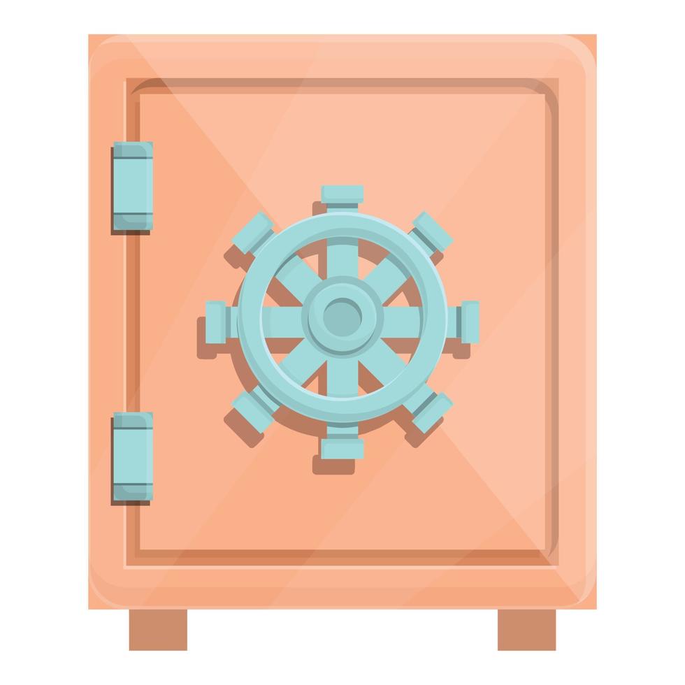 icono de caja fuerte de depósito, estilo de dibujos animados vector