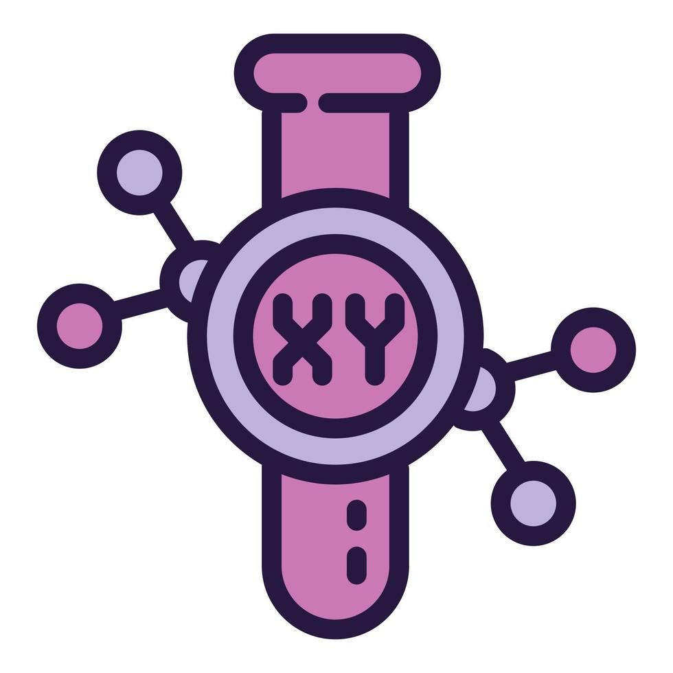 Test tube lab icon outline vector. Genetic dna vector