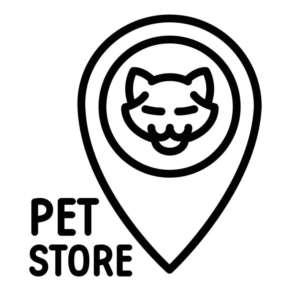 Pet store cat logo, outline style vector
