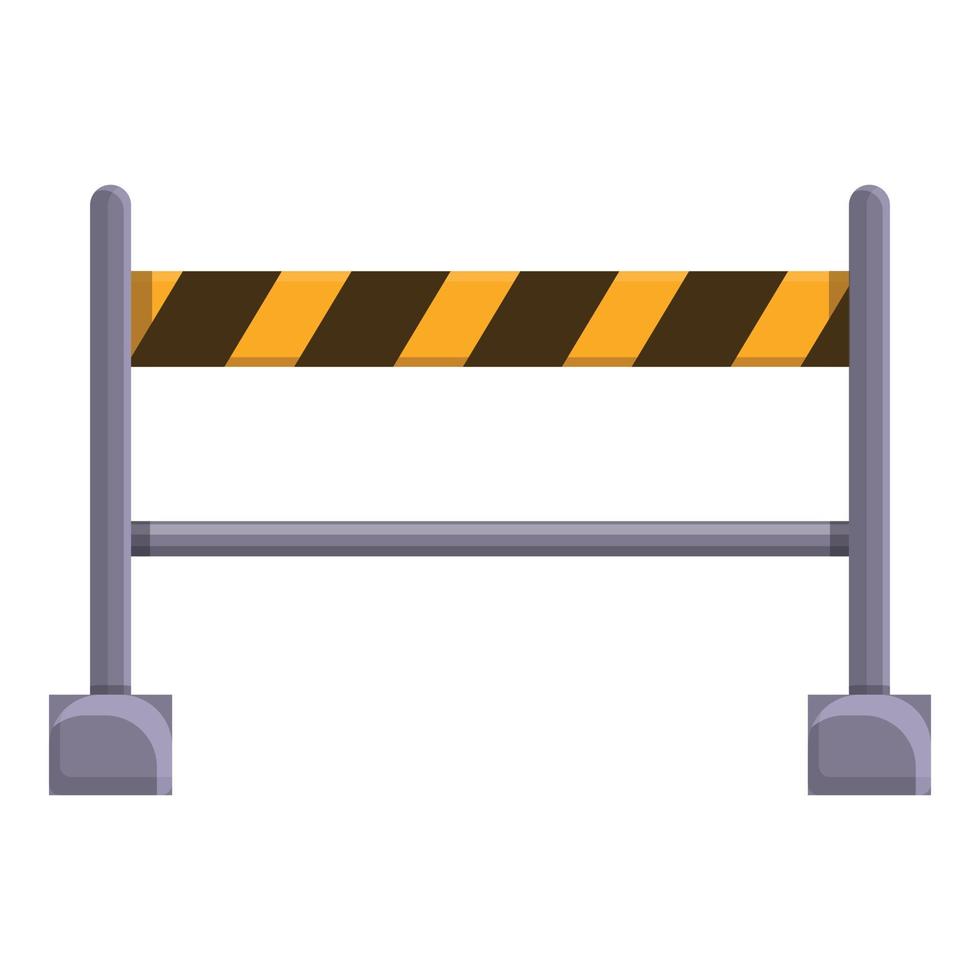 Road line barrier icon, cartoon style vector