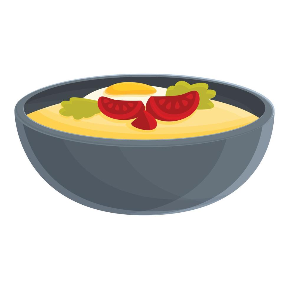 Korean dinner icon, cartoon style vector