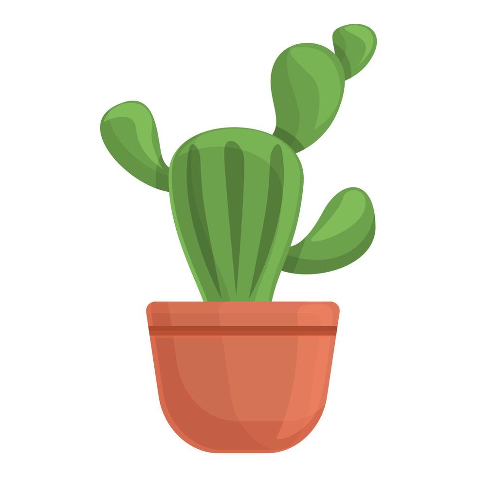 icono de olla de cactus de oficina, estilo de dibujos animados vector