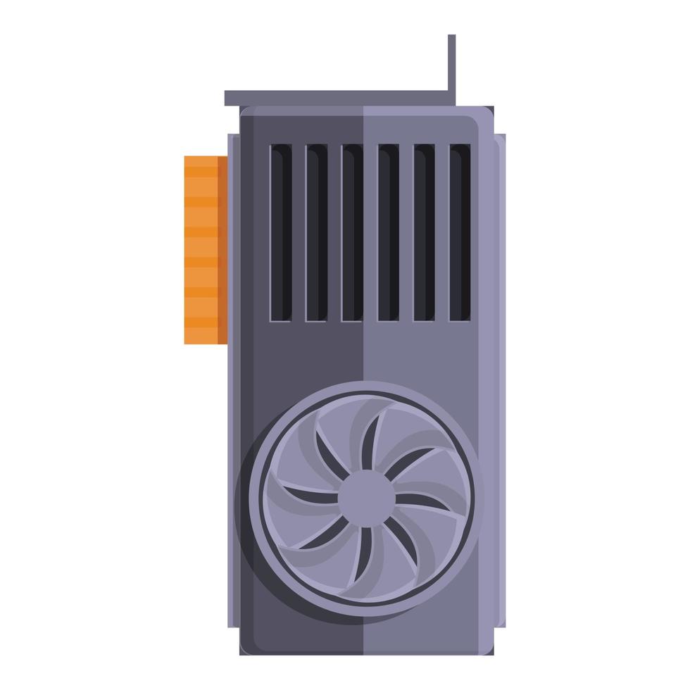 Computer gpu card icon, cartoon style vector
