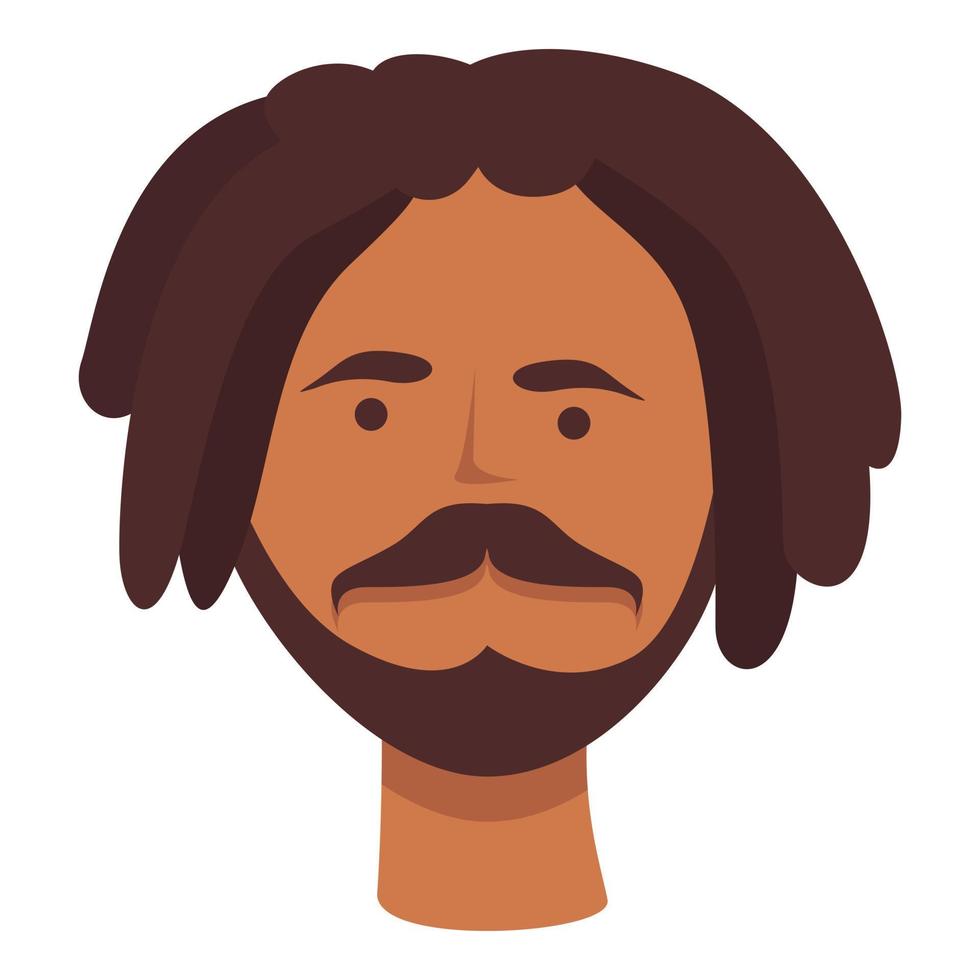 Dreadlocks and mustache icon cartoon vector. African hair vector
