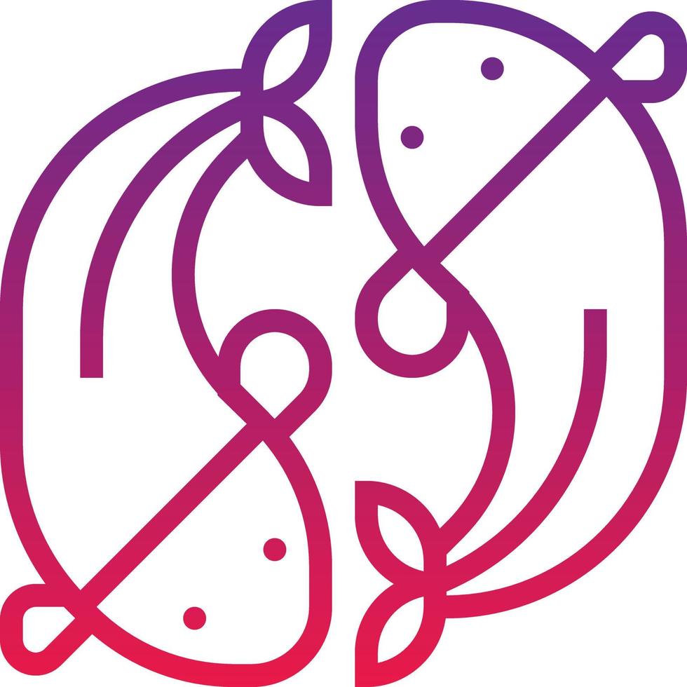 fish swim zodiac china animal - gradient icon vector