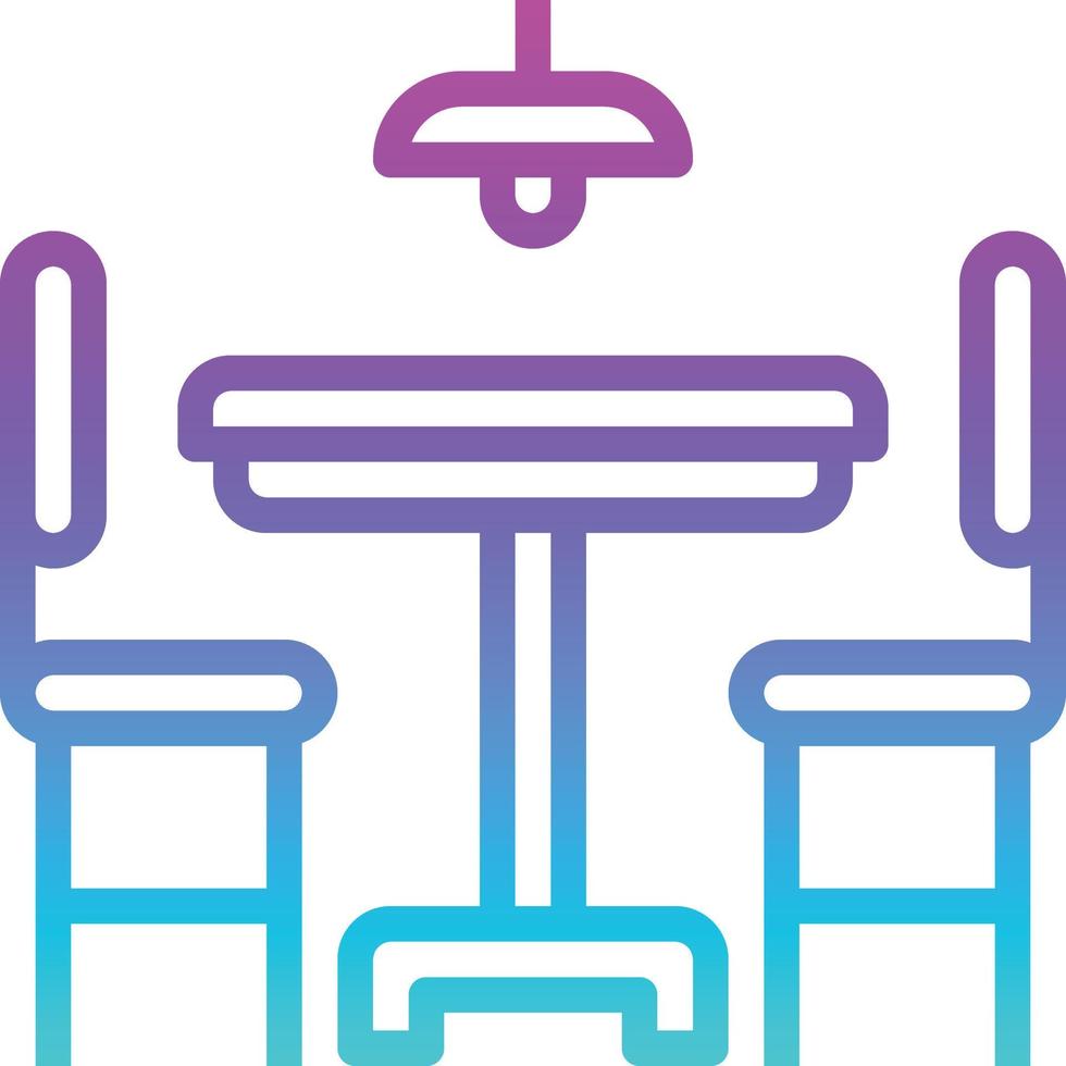table dining eat meeting kitchen - gradient icon vector