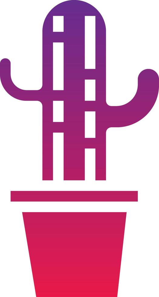 cactus coffee cafe restaurant plant - solid gradient icon vector