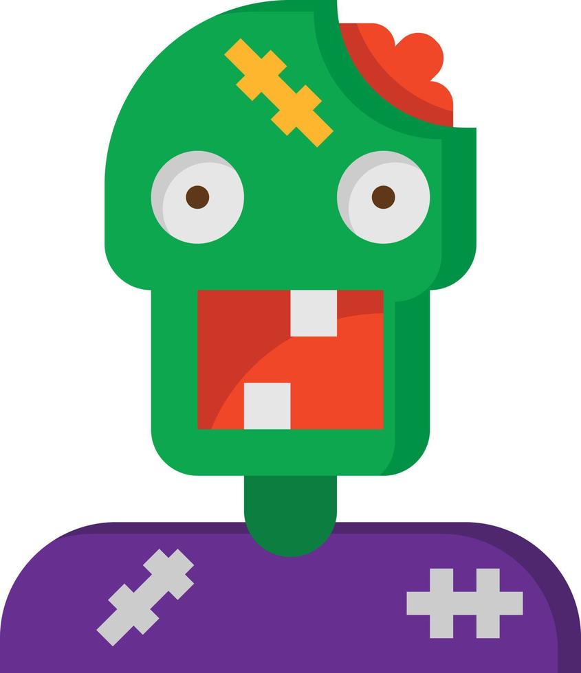 zombie ghost undead corpse halloween - flat icon vector