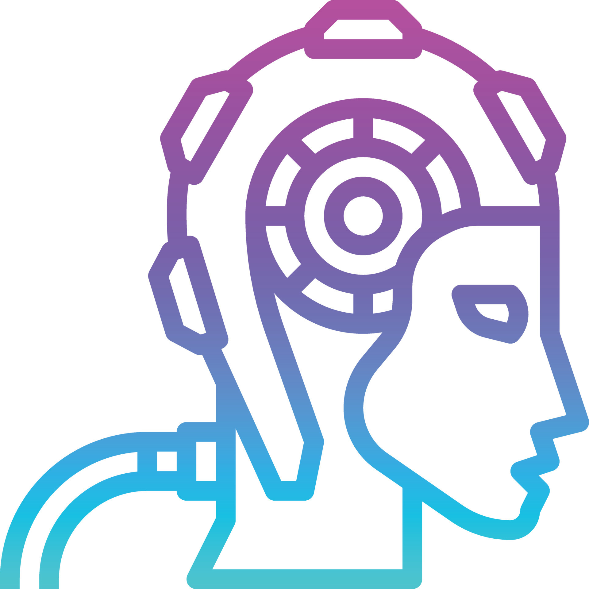 android robot ai artificial intelligence - gradient icon 14351629 ...