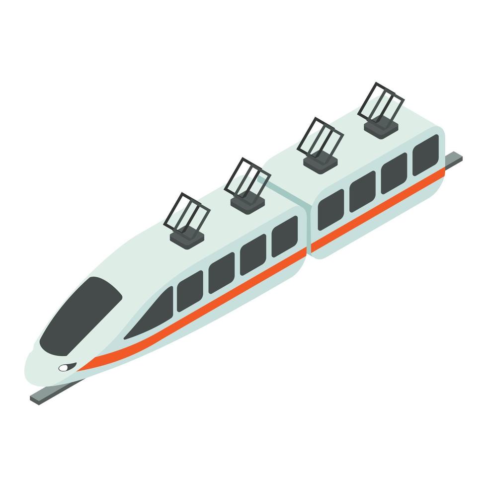 Speed train icon, isometric style vector