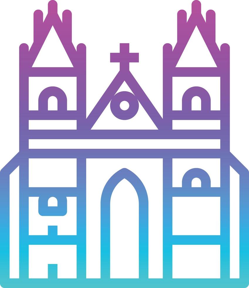 edificio de la iglesia histórica de praga europa - icono degradado vector