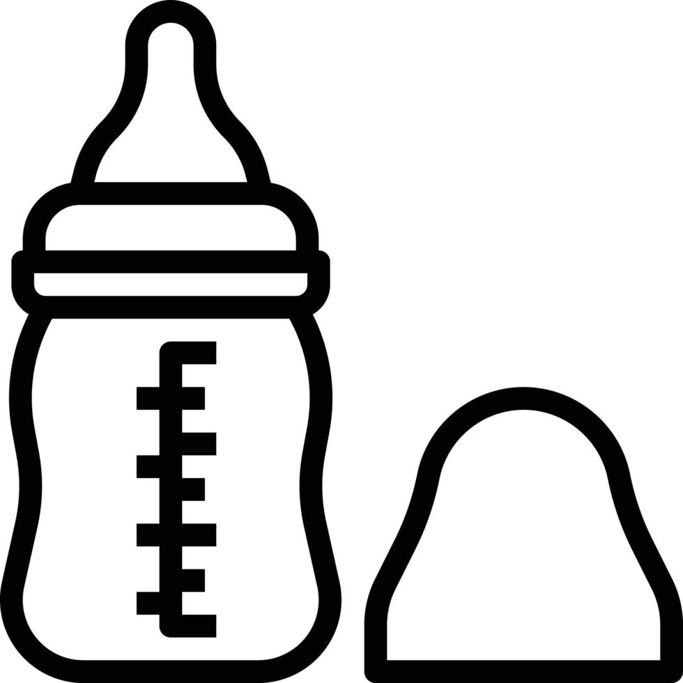 feeding bottle milk nursing baby accessories - outline icon vector