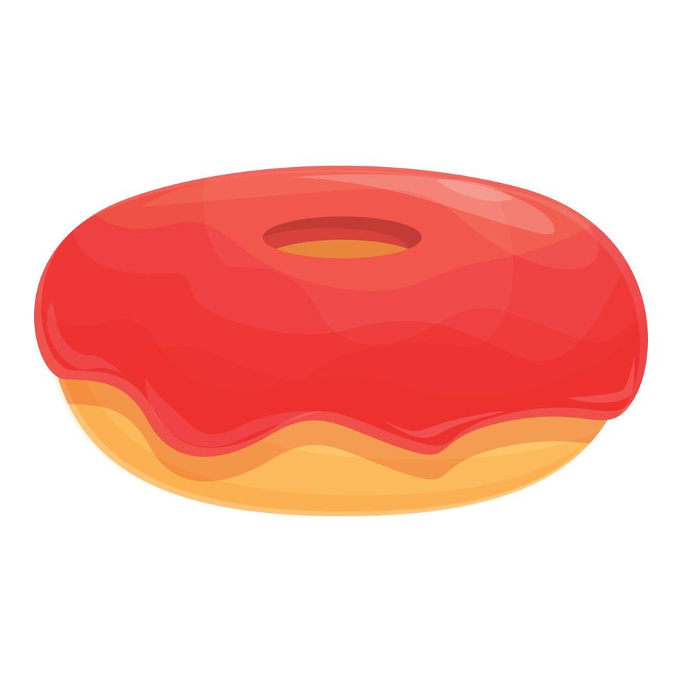 vector de dibujos animados de icono de donut de crema. pastel de azúcar