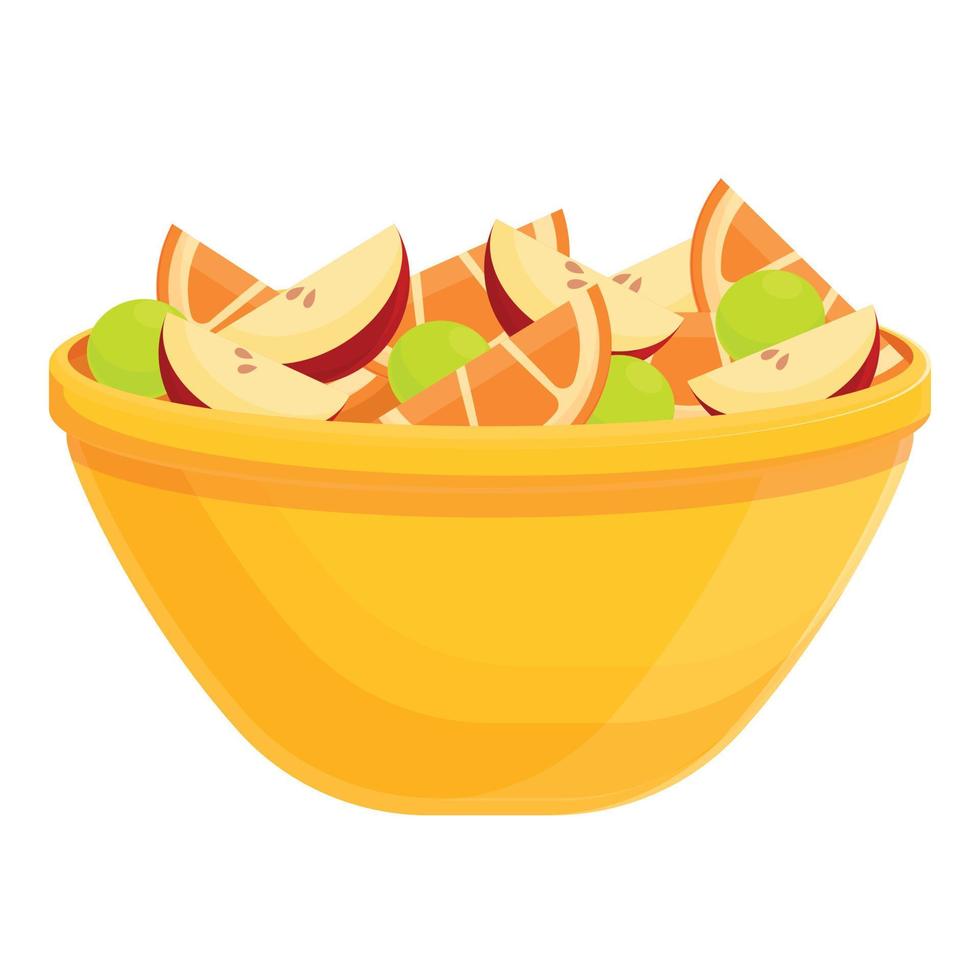 icono de ensalada de frutas, estilo de dibujos animados vector