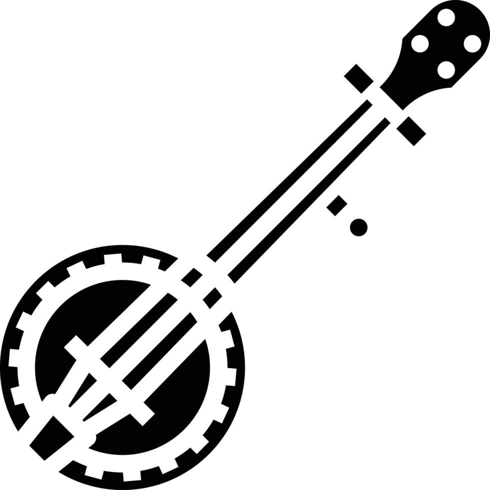 banjo music musical instrument - solid icon vector