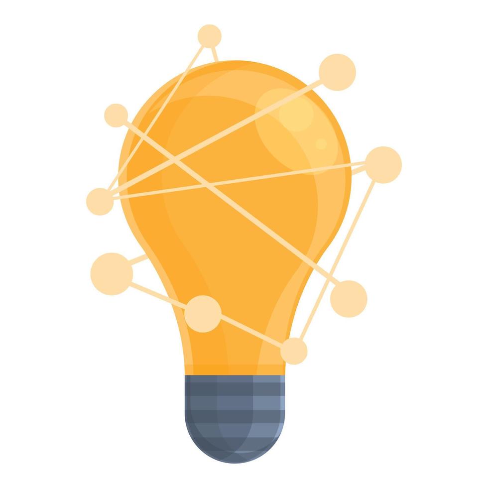 Smart lightbulb futuristic icon, cartoon style vector