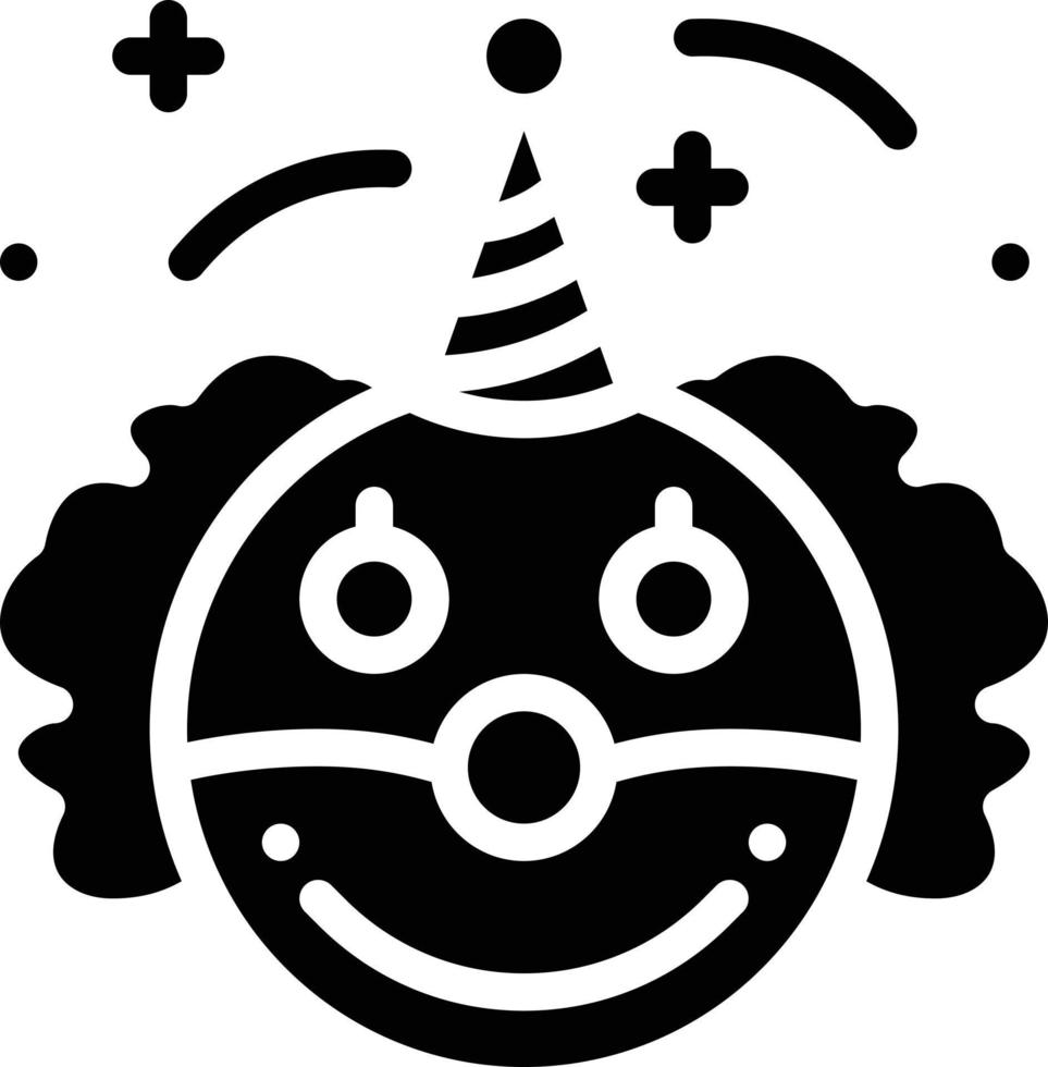 clown joker avatar circus entertainment - solid icon vector