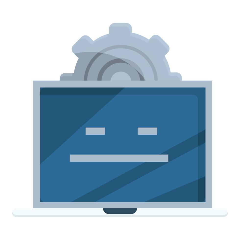 Software laptop repair icon, cartoon style vector