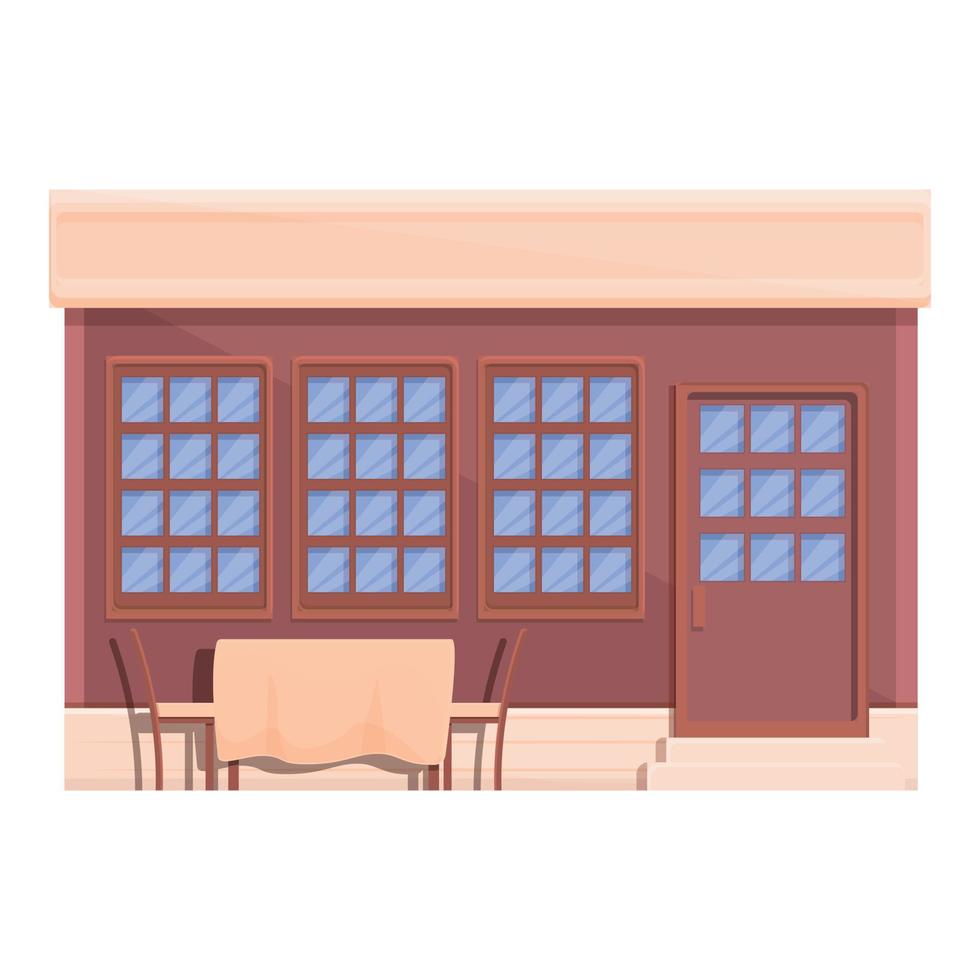Street cafe place icon cartoon vector. Coffee store vector