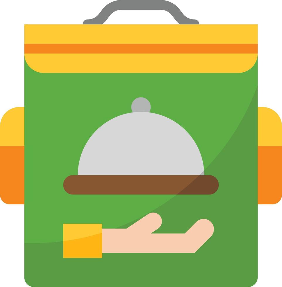 bag meal serve food delivery - flat icon vector