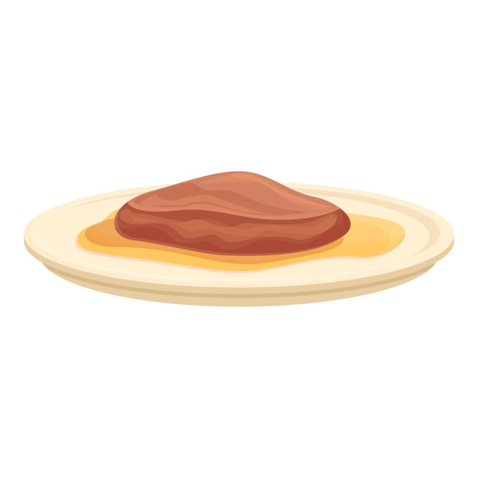 Hot foie gras icon cartoon vector. Duck delicacy vector