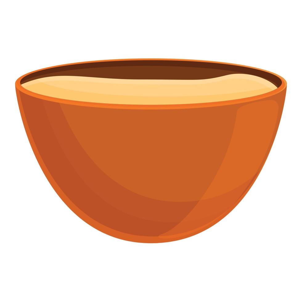 Dough bowl icon, cartoon style vector