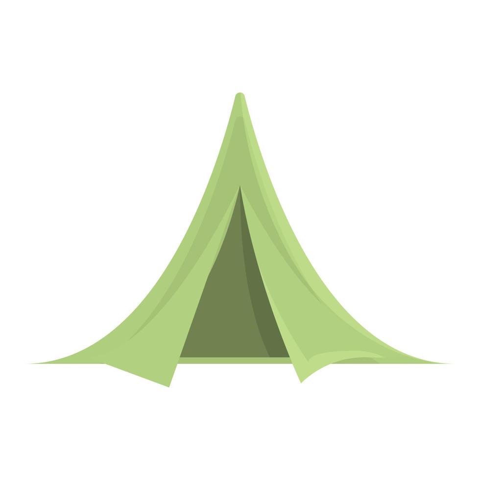 Hiking tent icon, cartoon style vector