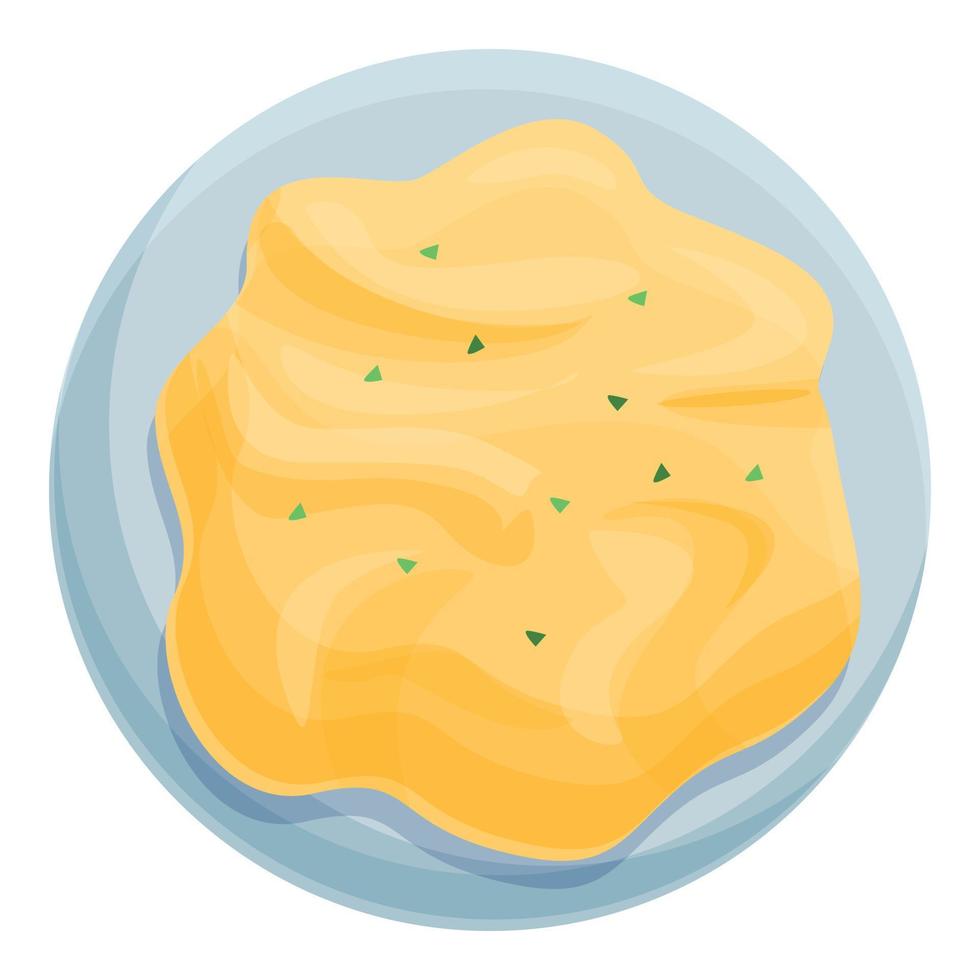 icono de puré de patata, estilo de dibujos animados vector