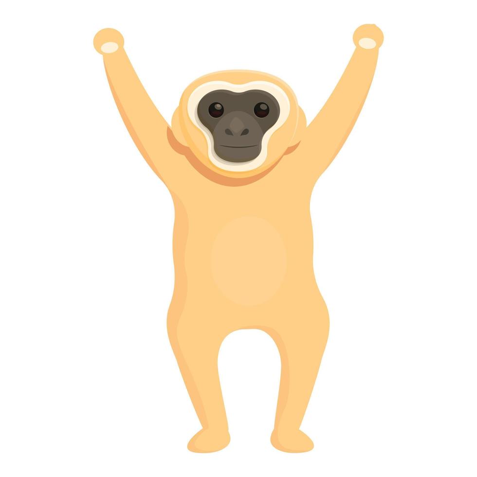 Gibbon winner icon, cartoon style vector