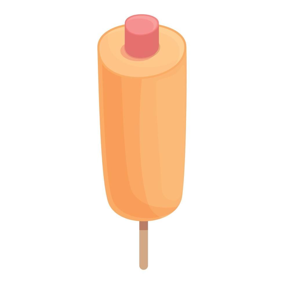 vector de dibujos animados de icono de comida de maíz. palo de corndog