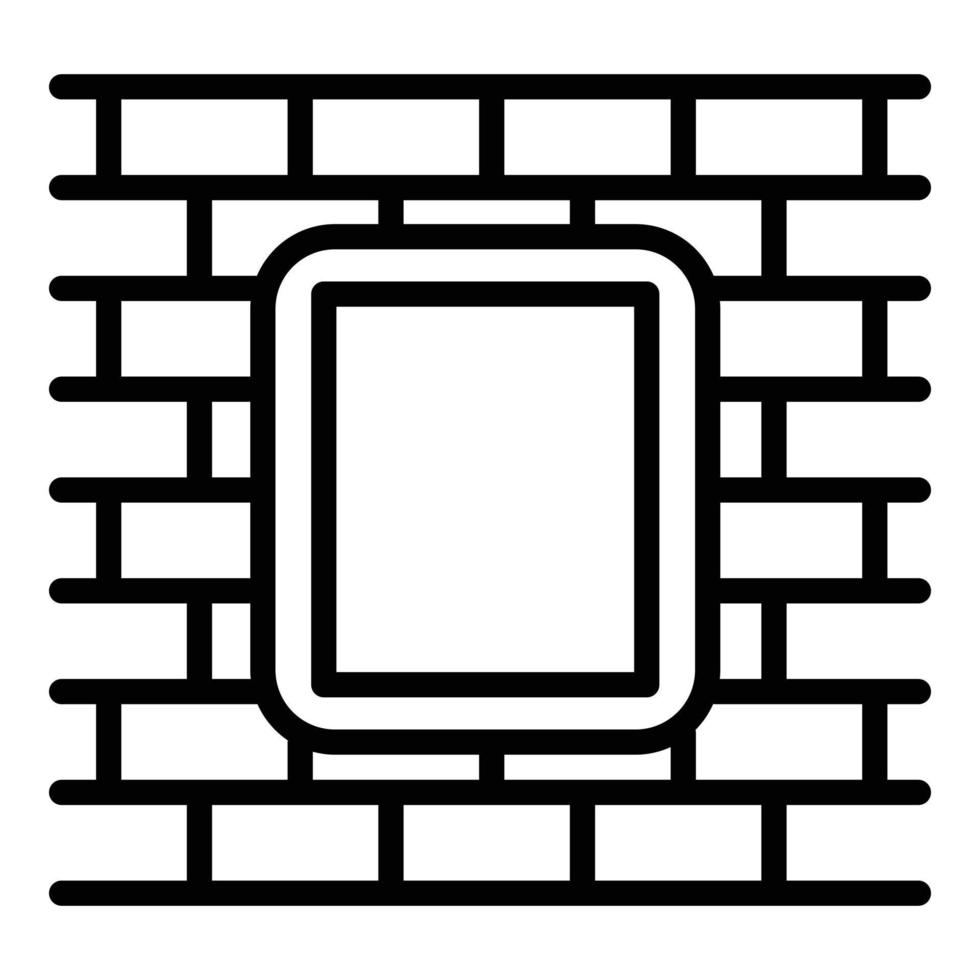 Brick wall outdoor advertising icon, outline style vector