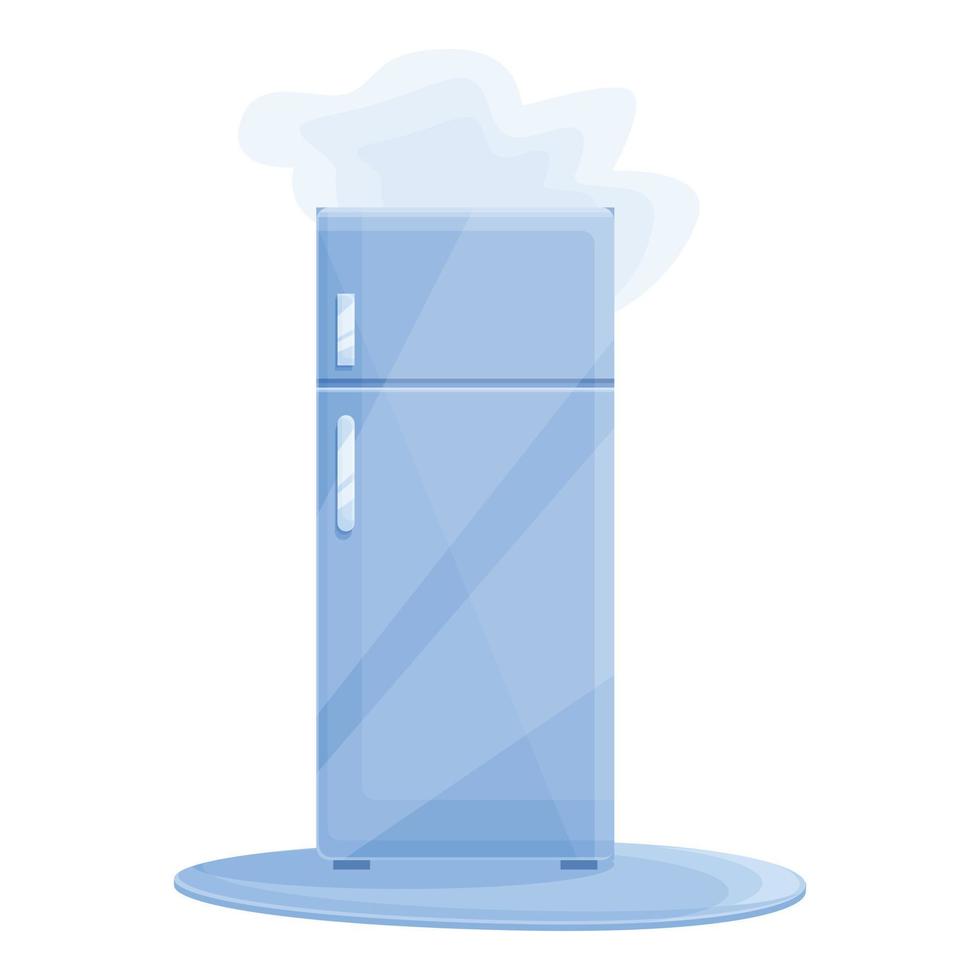 Person refrigerator repair icon, cartoon style vector