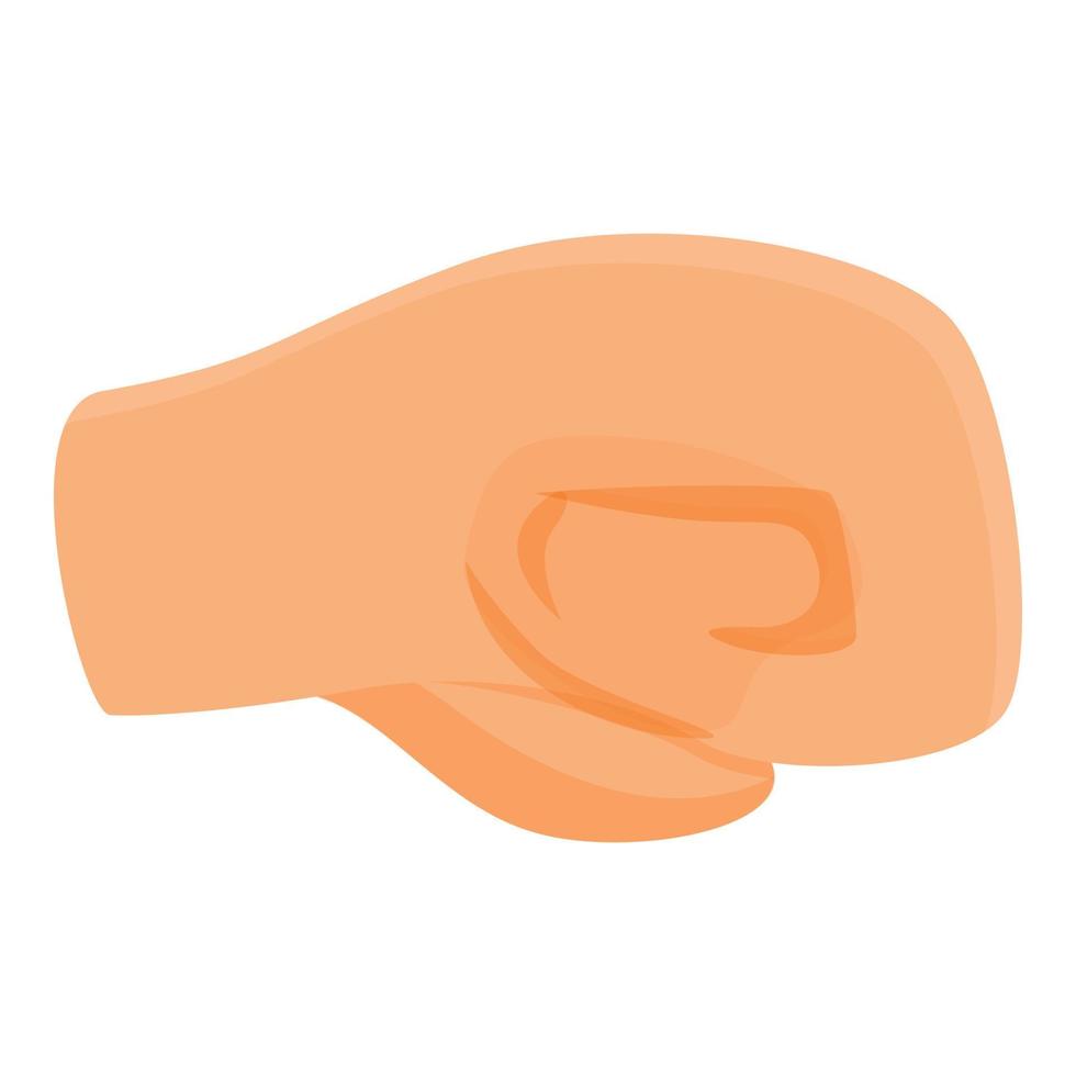 Small fist hand gesture icon, cartoon style vector