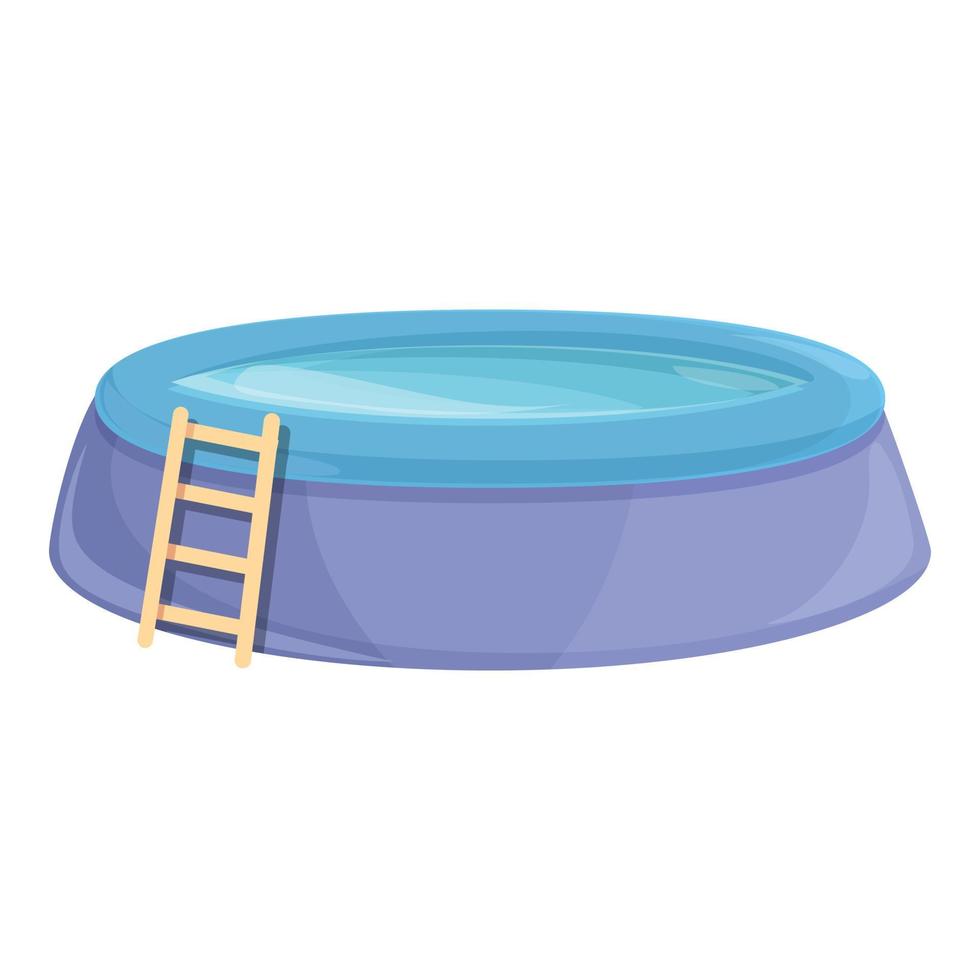 vector de dibujos animados de icono de piscina inflable de escalera. nadar flotar