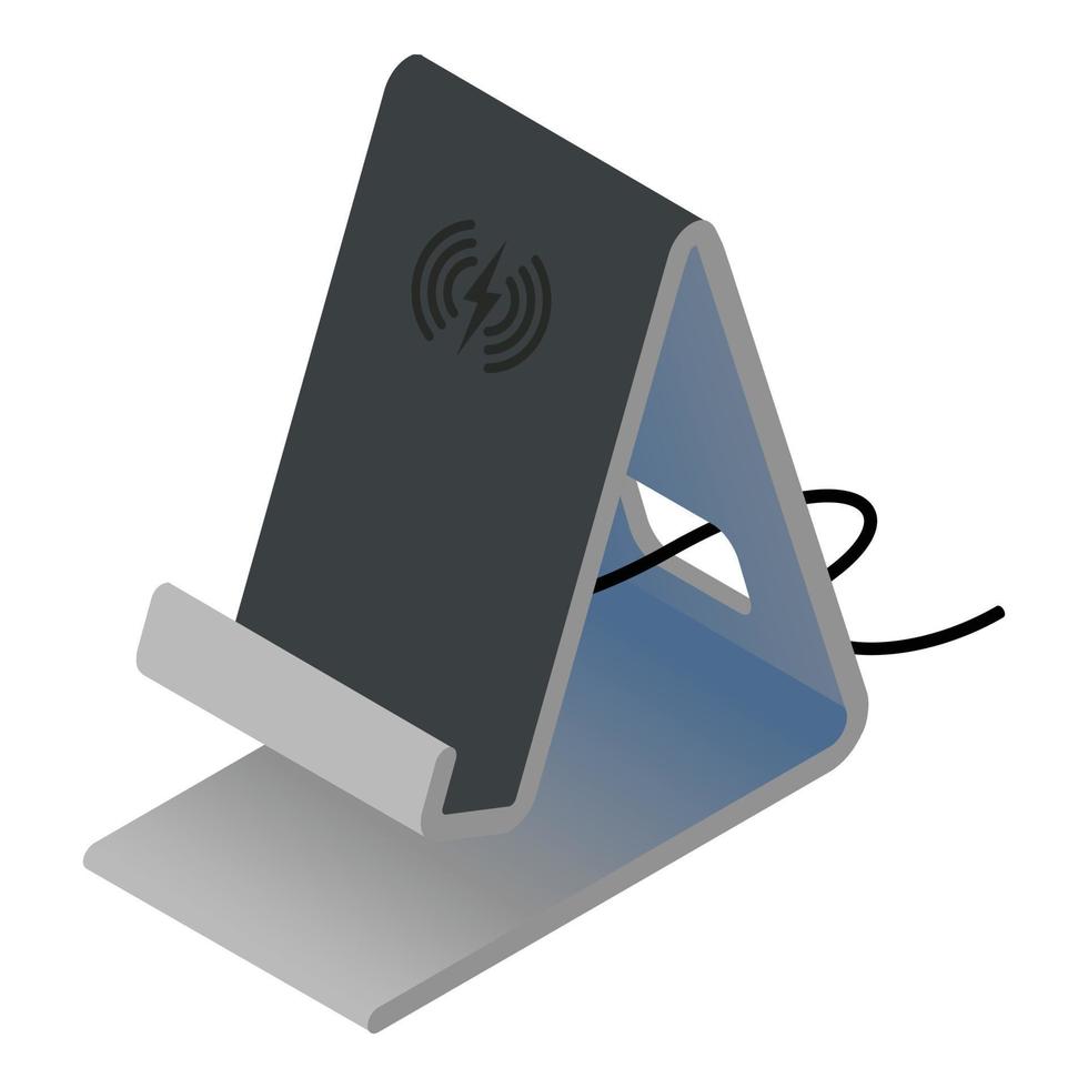 Wireless charger stand icon, isometric style vector