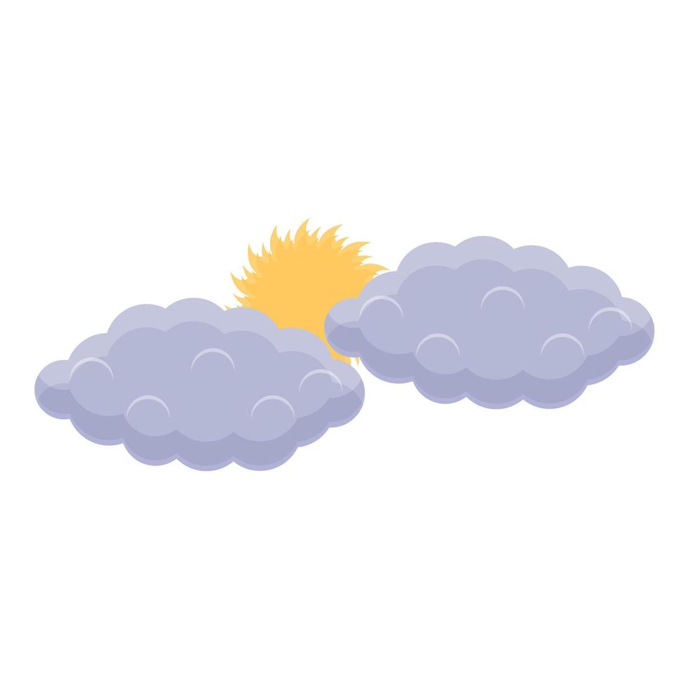 Summer clouds icon, cartoon style vector