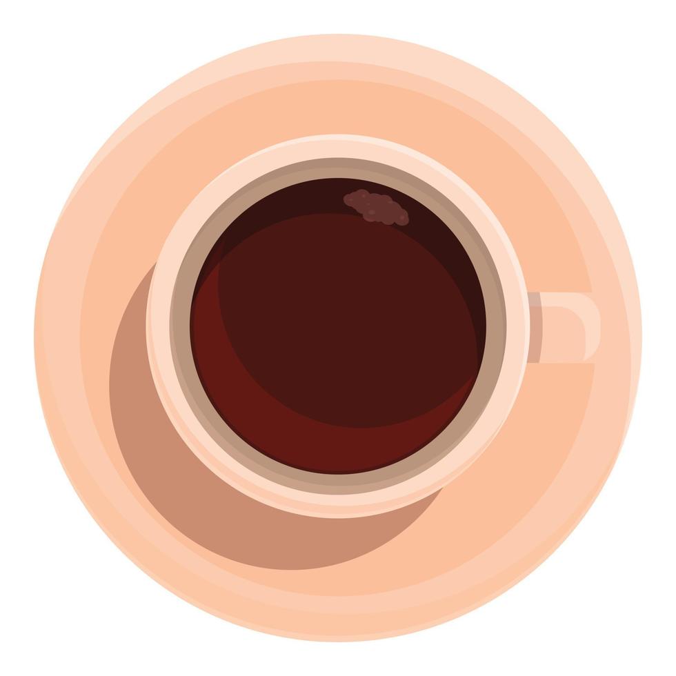 Coffee drink serve icon, cartoon style vector