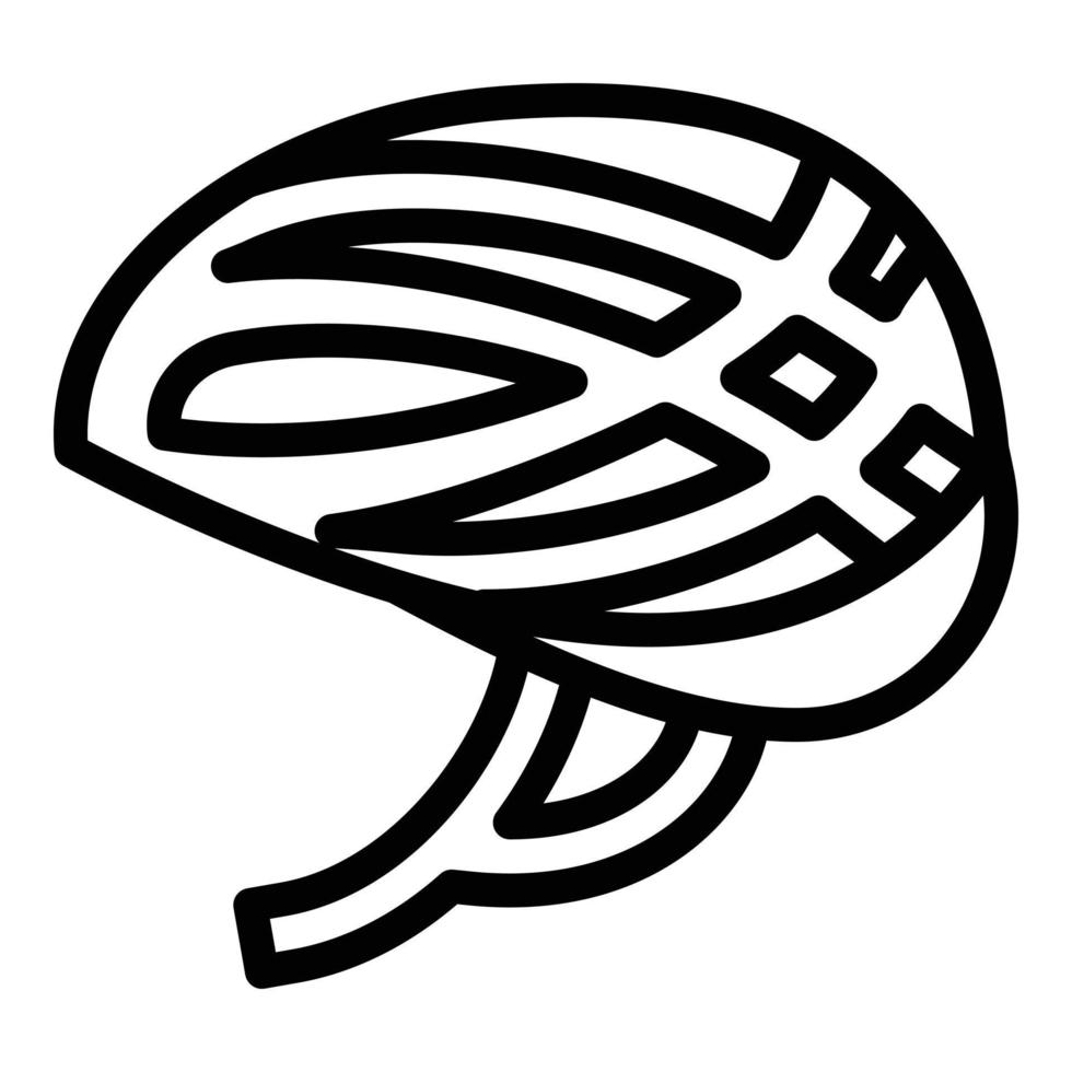 icono de casco de ciclismo, estilo de contorno vector