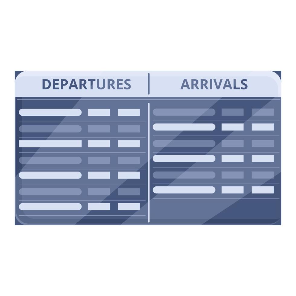 Airport screen icon, cartoon style vector