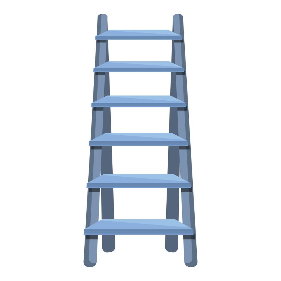 Tall ladder icon, cartoon style vector