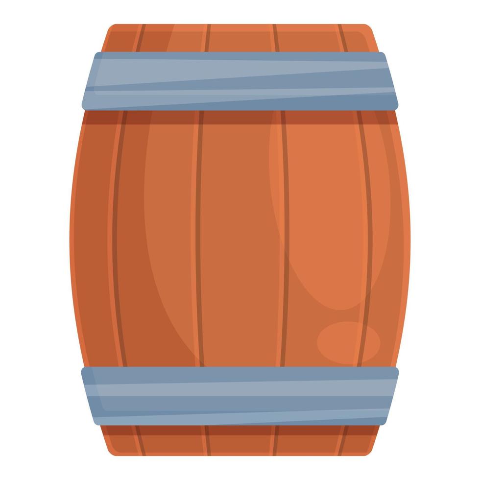 Wine wood barrel icon cartoon vector. Glass sommelier vector