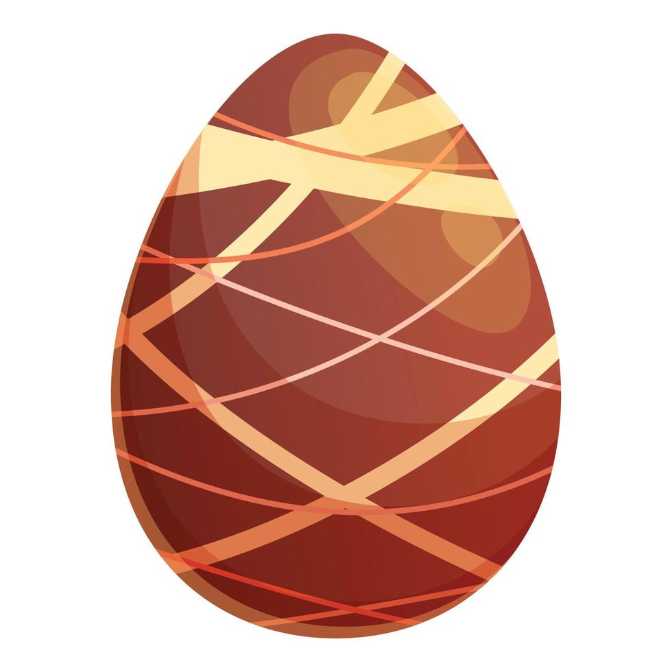 Line chocolate egg icon cartoon vector. Candy brown vector