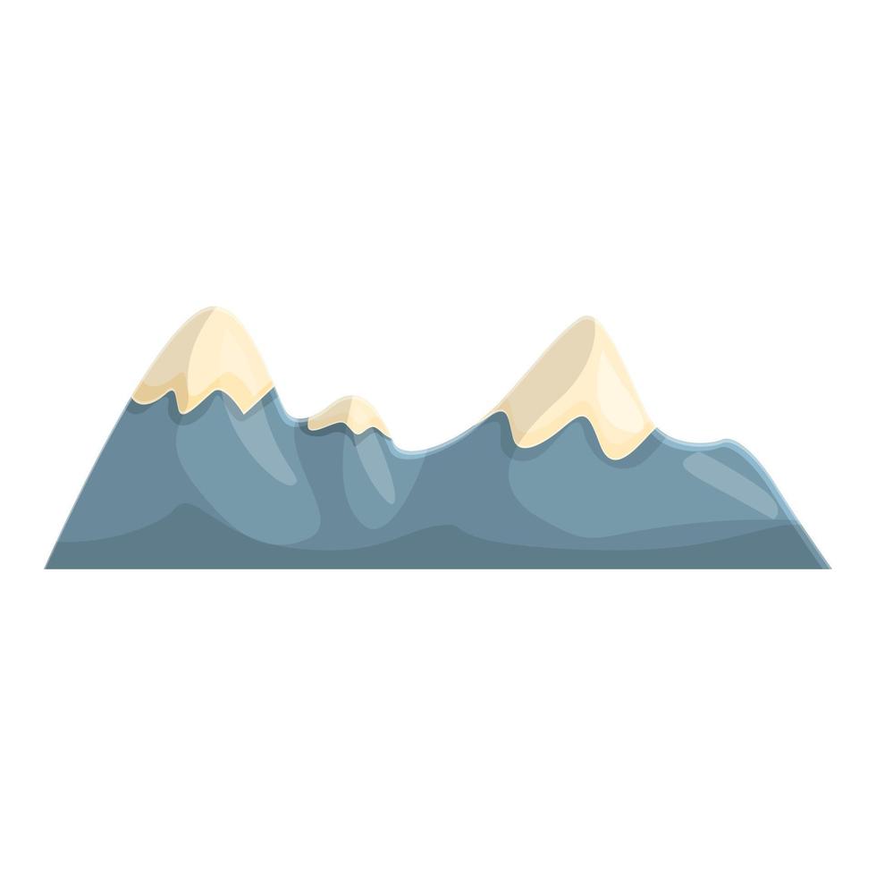 icono de montañas, estilo de dibujos animados vector