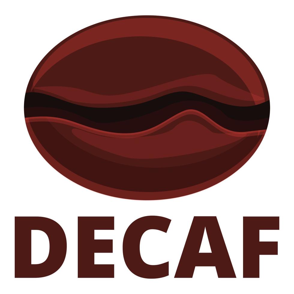 Decaf bean icon, cartoon style vector